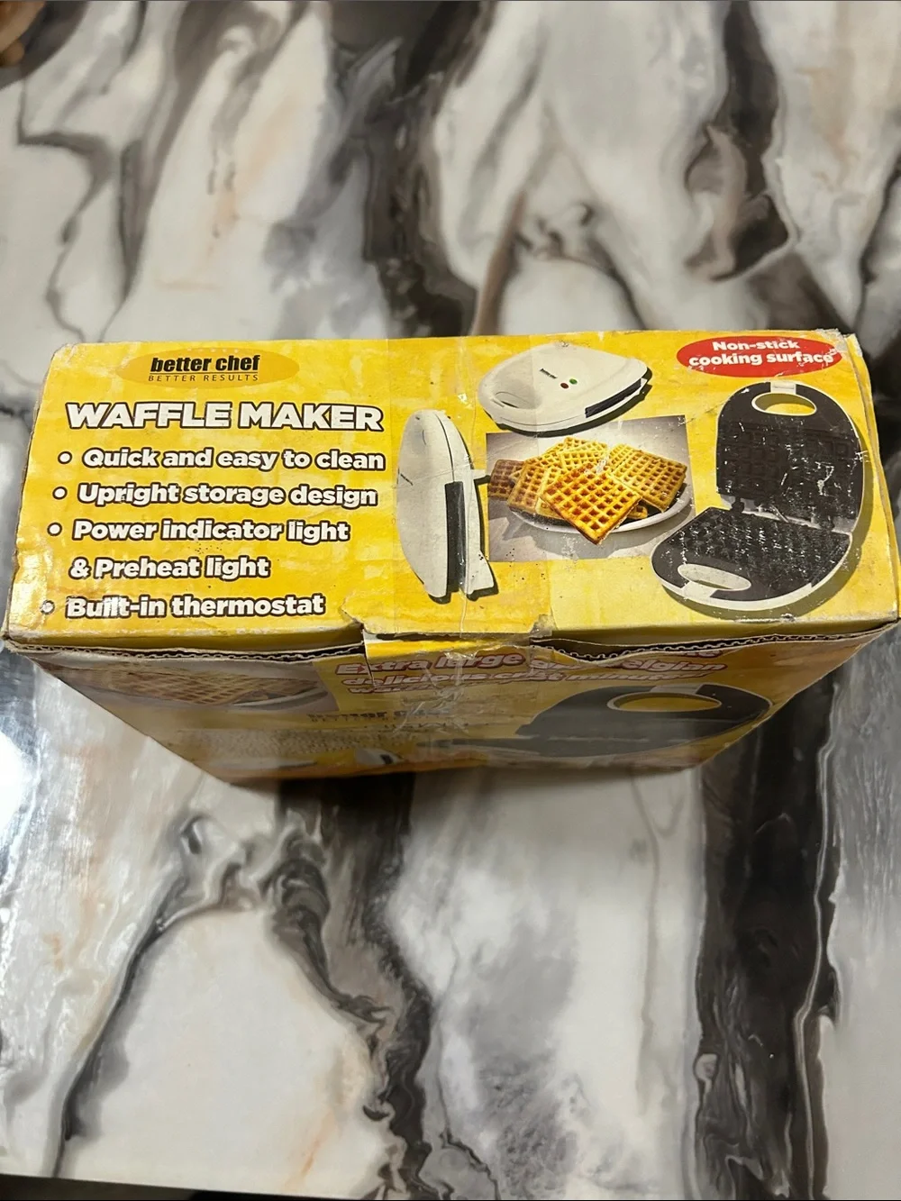 White Electric Waffle Maker - Classic Square Nonstick Plates